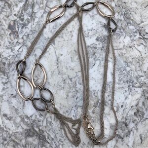 3/$20 Long Silver tone Chain Necklace